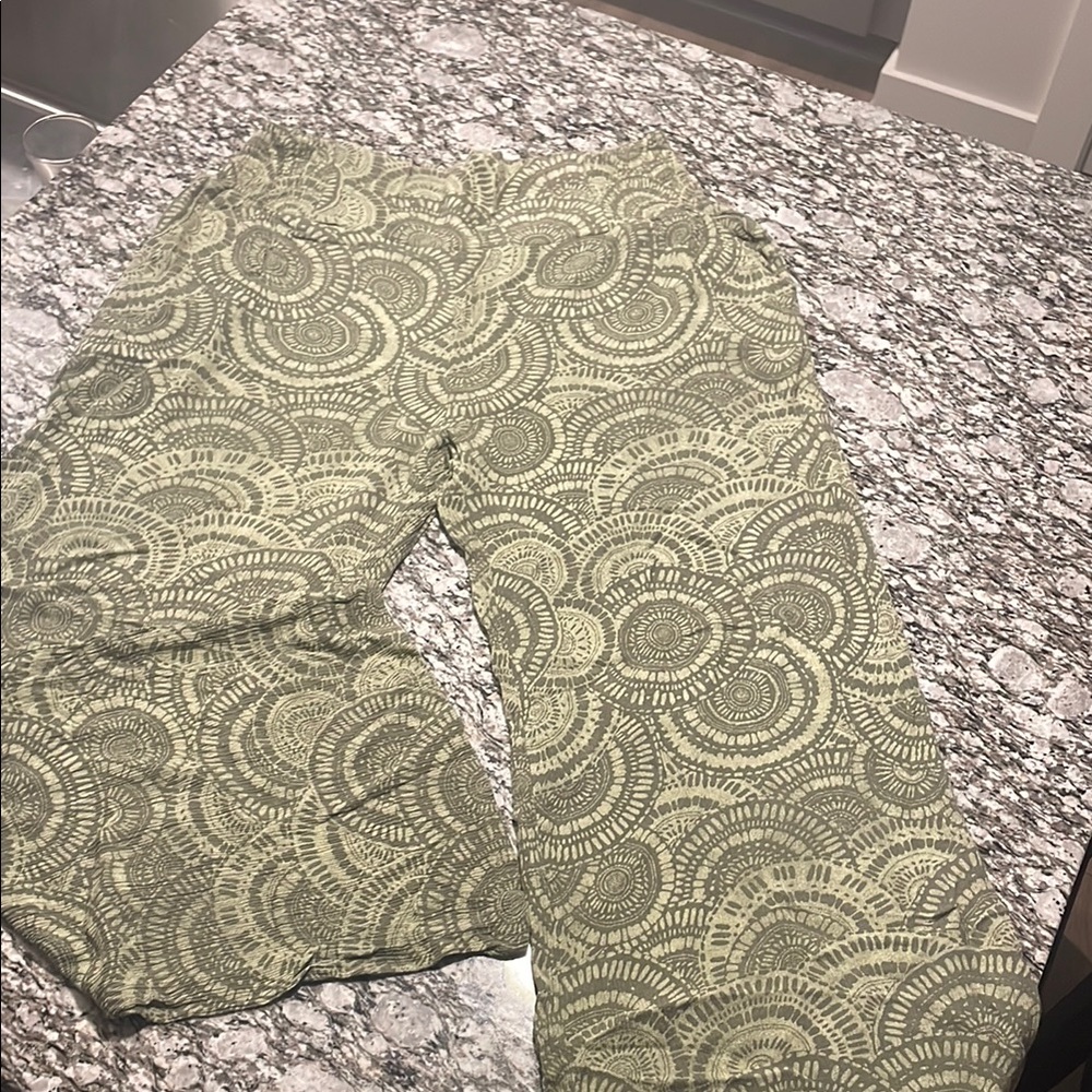Green Patterned Pants